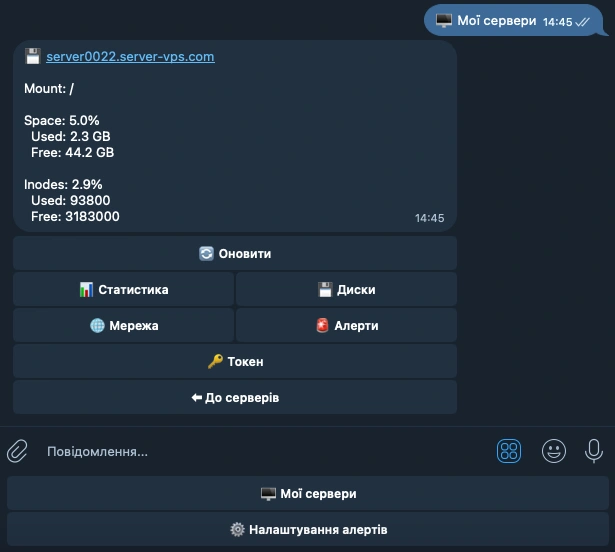 Аналитика использования дискового пространства на вашем сервере.