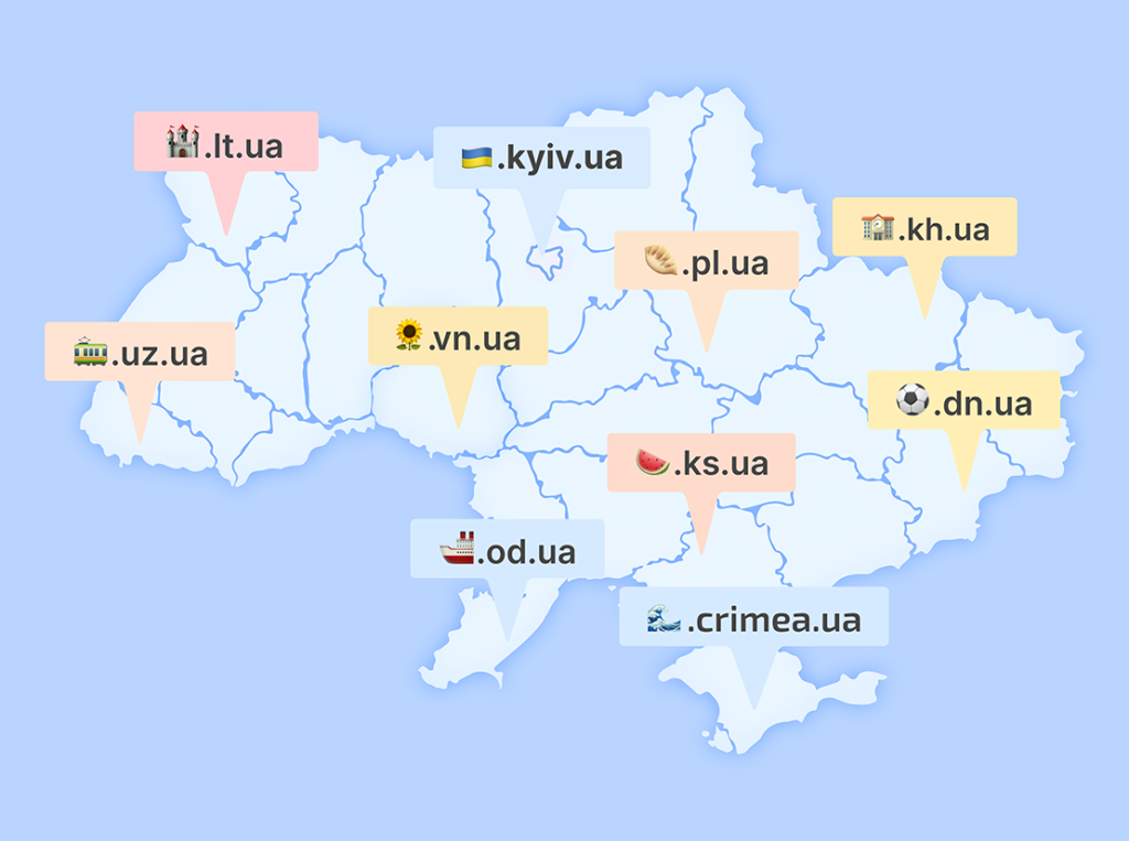 Украинские региональные домены