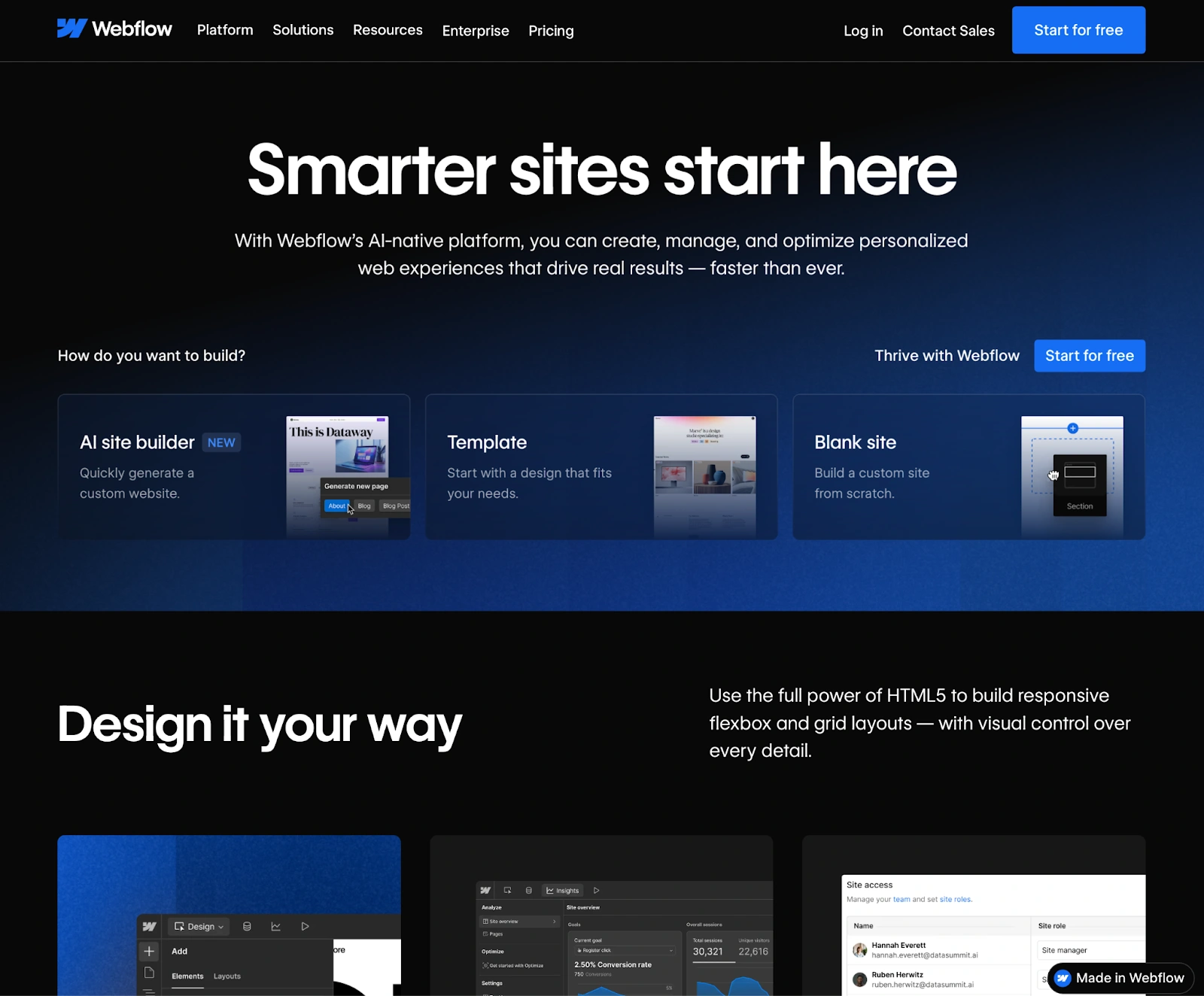 Разбор конструктора сайтов от CMS-платформы Webflow