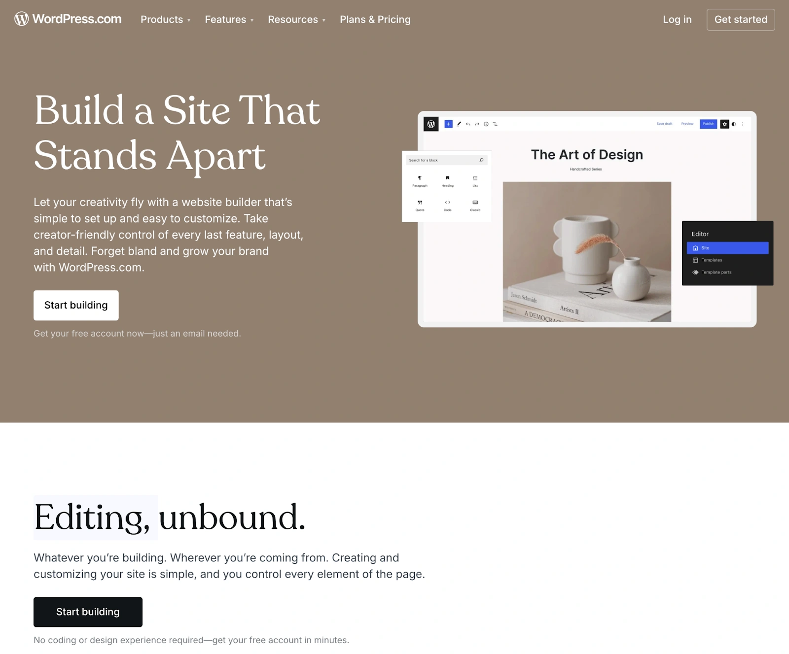 Конструктор сайтов от WordPress.com — хостинг, CMS, плагины, визуальный конструктор и многое другое