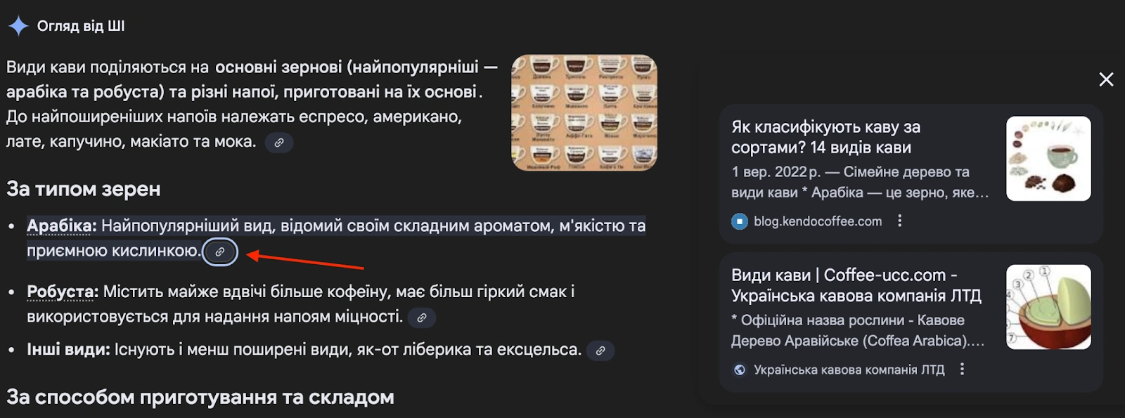Приклад генеративної відповіді від Google