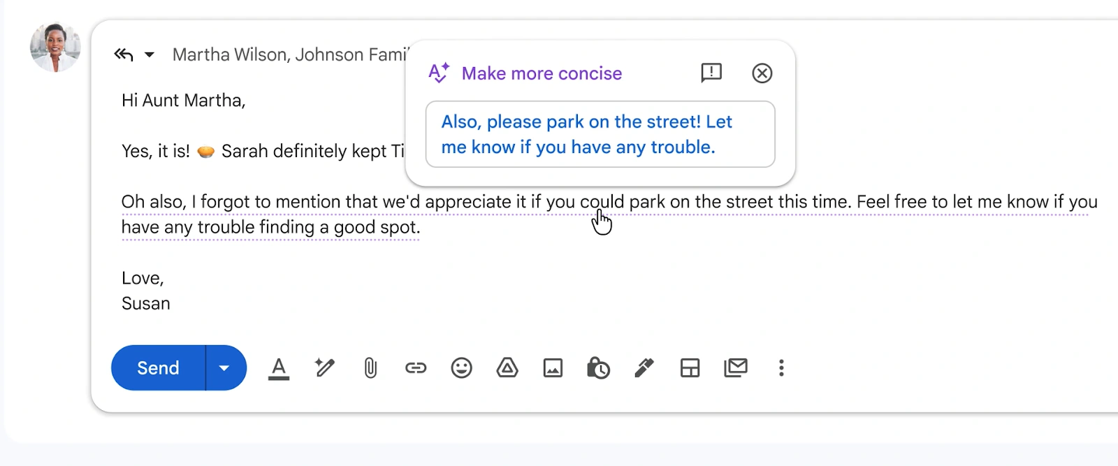 Редагування тексту в листах за допомогою вбудованого редактора тексту