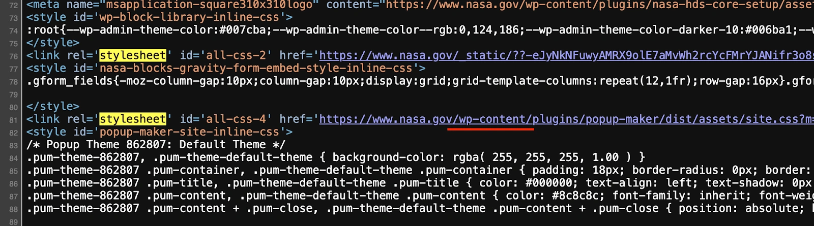Пошук слідів CMS у вихідному коді сторінки