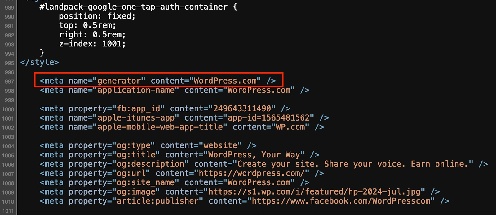 Визначення CMS за допомогою вихідного коду сторінки