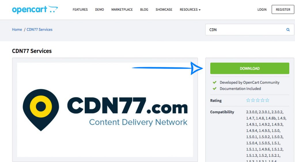 Модуль CDN для CMS OpenCart от Hostpro