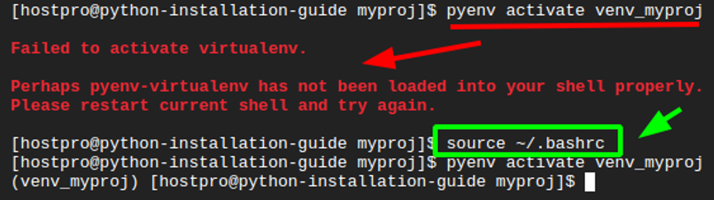 Налаштування віртуального оточення на pyenv | HostPro Wiki