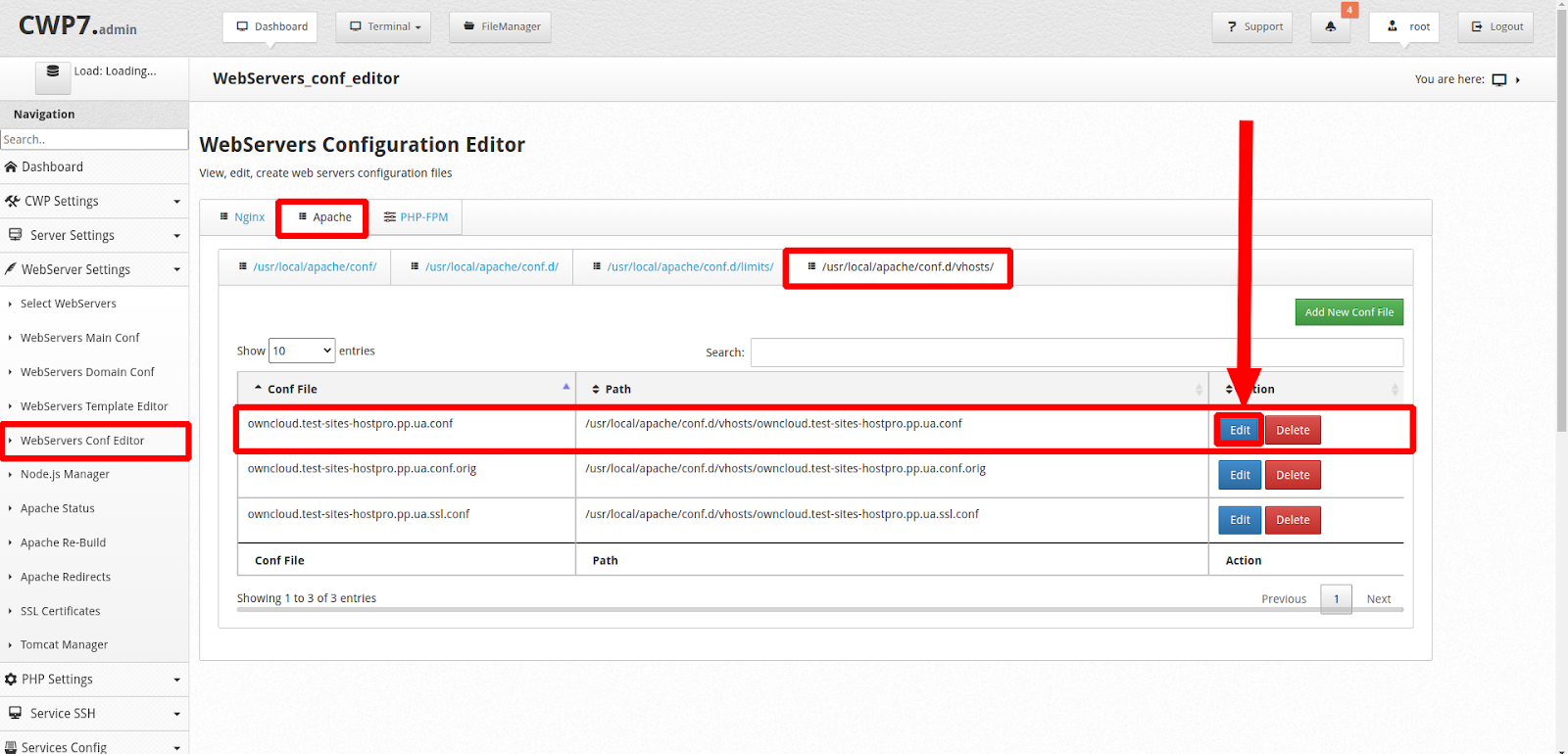 Завантаження та налаштування ownCloud через Control Web Panel | Wiki HostPro