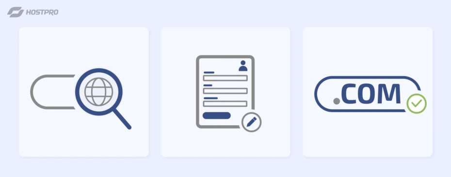 Процедура замовлення та реєстрації домену .COM