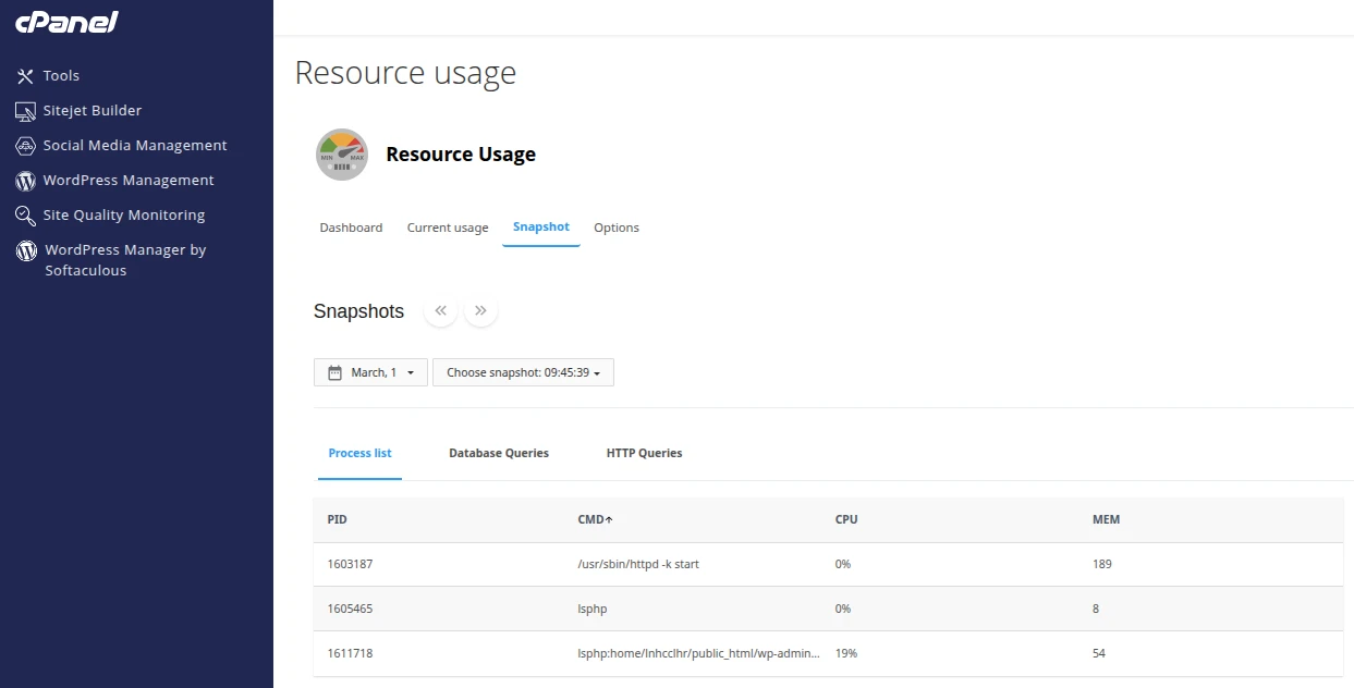 Вкладка Snapshots в cPanel | Wiki HostPro