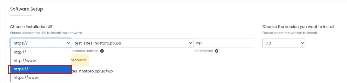Форма налаштування вордпрес в дірект адміні | Wiki HostPro