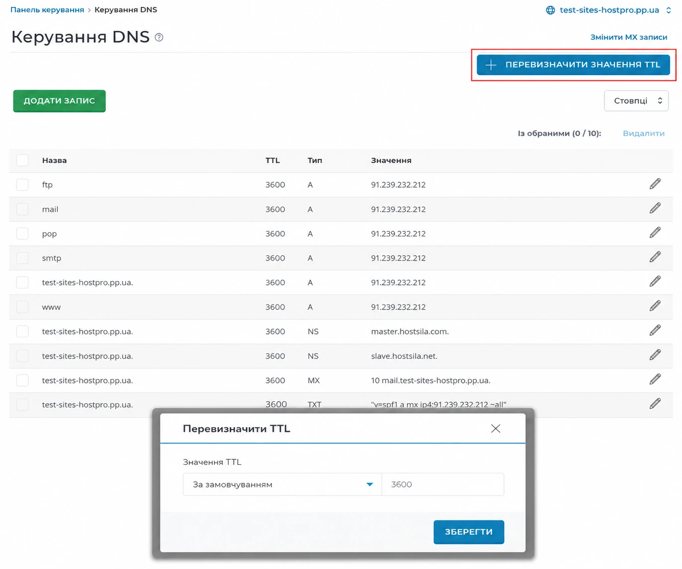 Поле «TTL» (Time To Live) для DNS-записей | Wiki HostPro